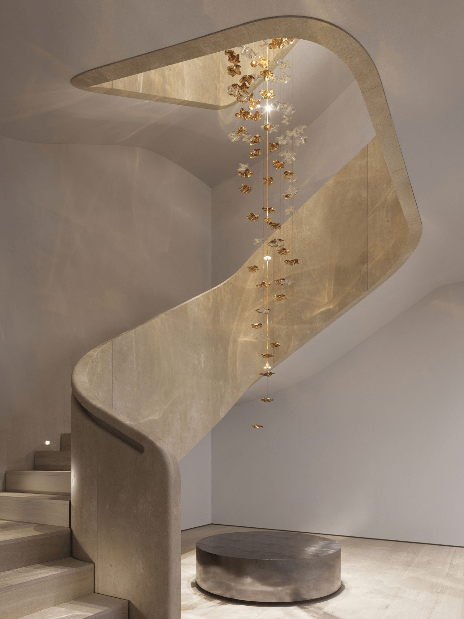 Tidal Stair Crystal Spiral Chandelier