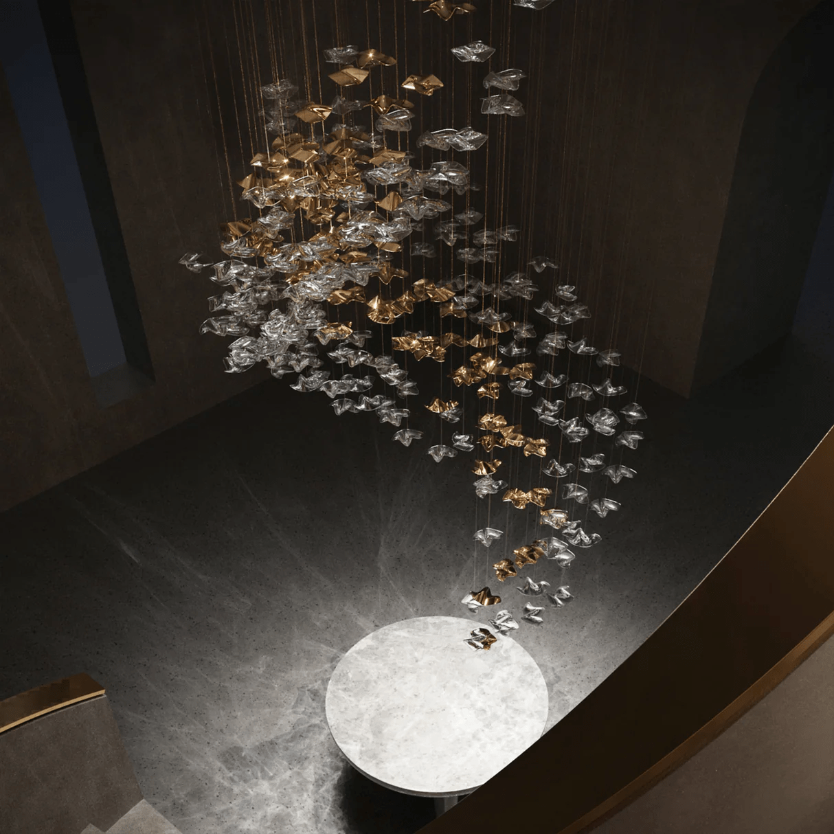 Tidal Stair Crystal Spiral Chandelier