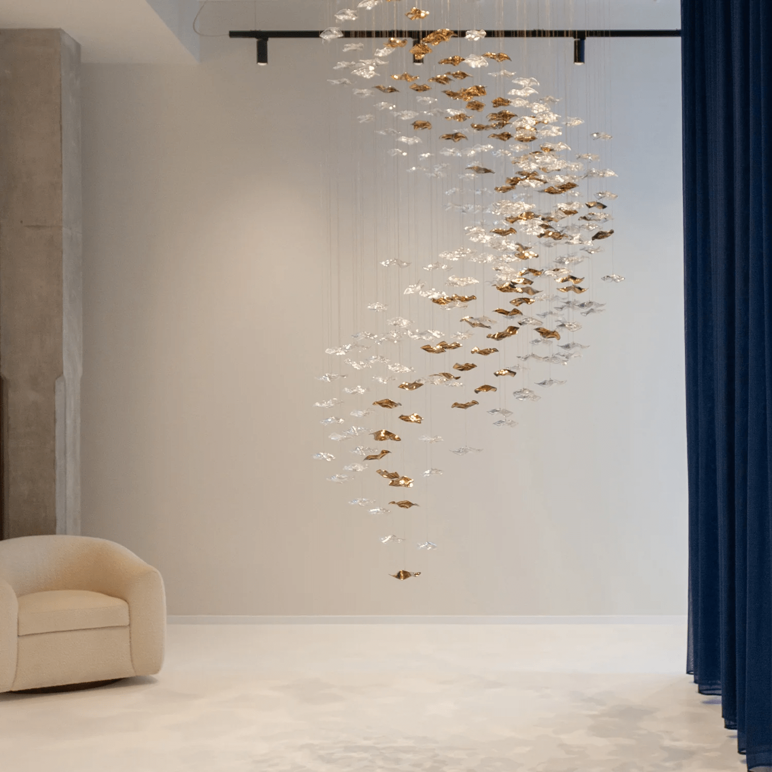 Tidal Stair Crystal Spiral Chandelier