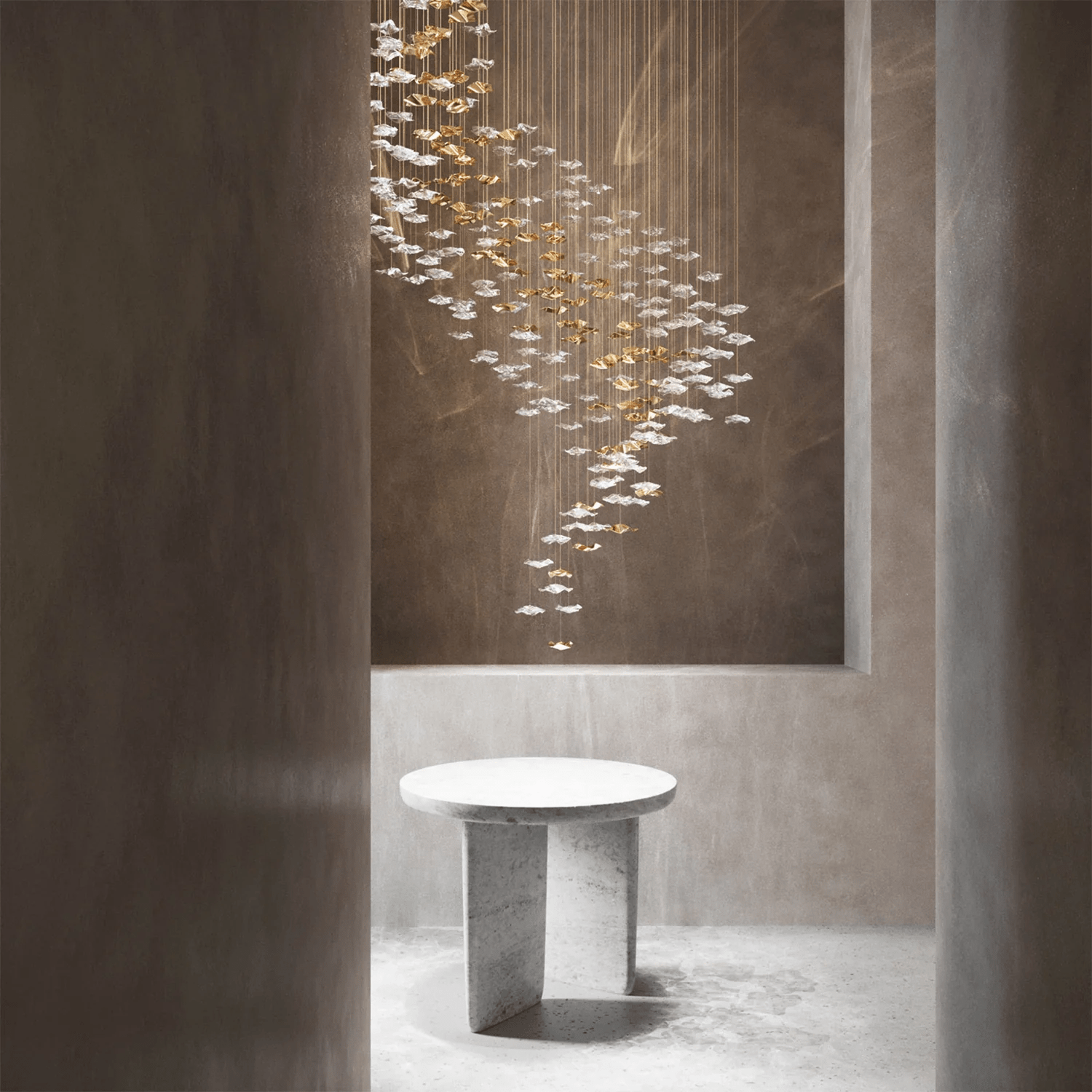 Tidal Stair Crystal Spiral Chandelier