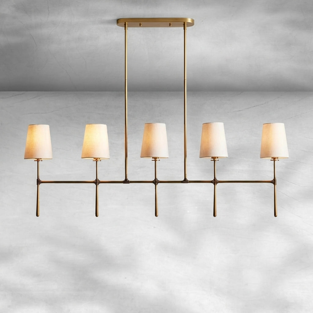 Luster Gaze Rhodes Grandeur Linear Chandelier 5/6 Light - Background Shot