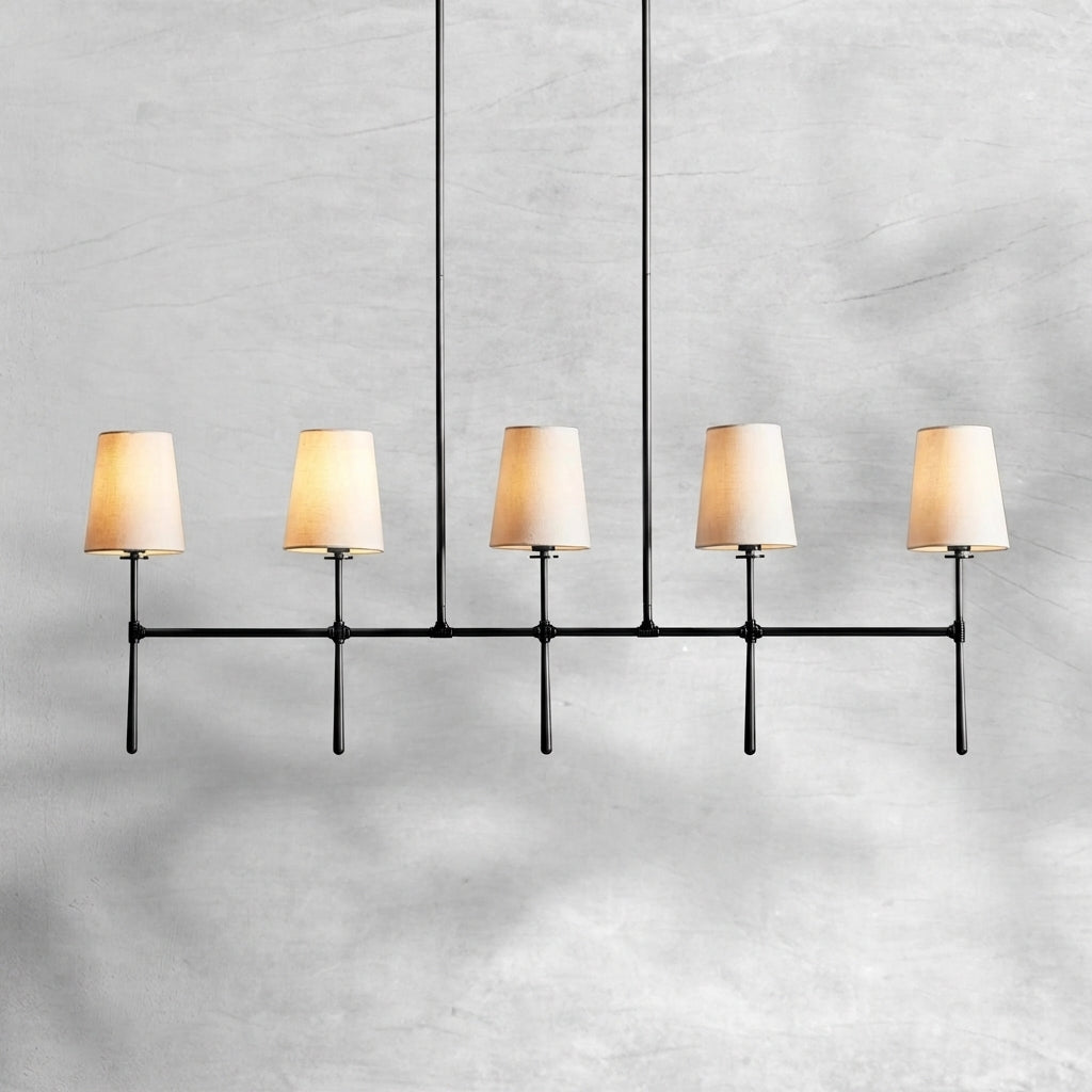 Luster Gaze Rhodes Grandeur Linear Chandelier 5/6 Light - Background Shot