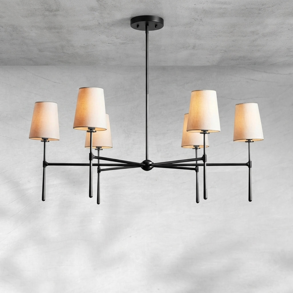 Luster Gaze Rhodes Grandeur Round Chandelier 4/6 Light - Background Shot
