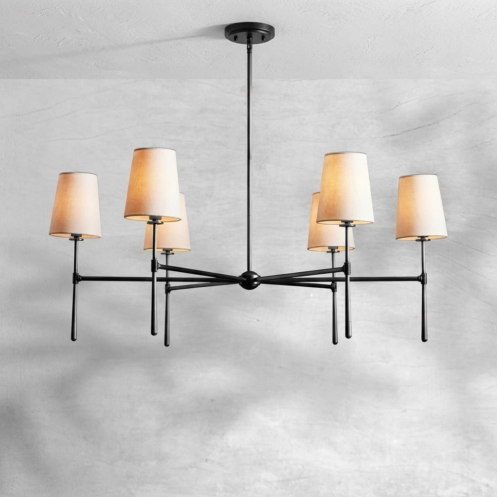 Luster Gaze Rhodes Grandeur Round Chandelier 4/6 Light - Background Shot