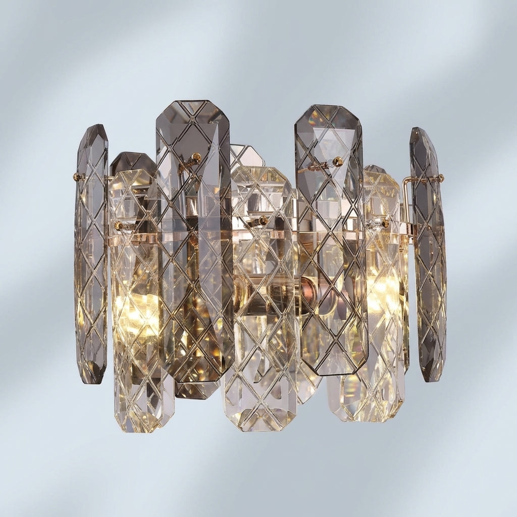 Luster Gaze Aura Grand Round/Rectangle Chandelier with Smoky Gray K9 Crystal - Studio Shot
