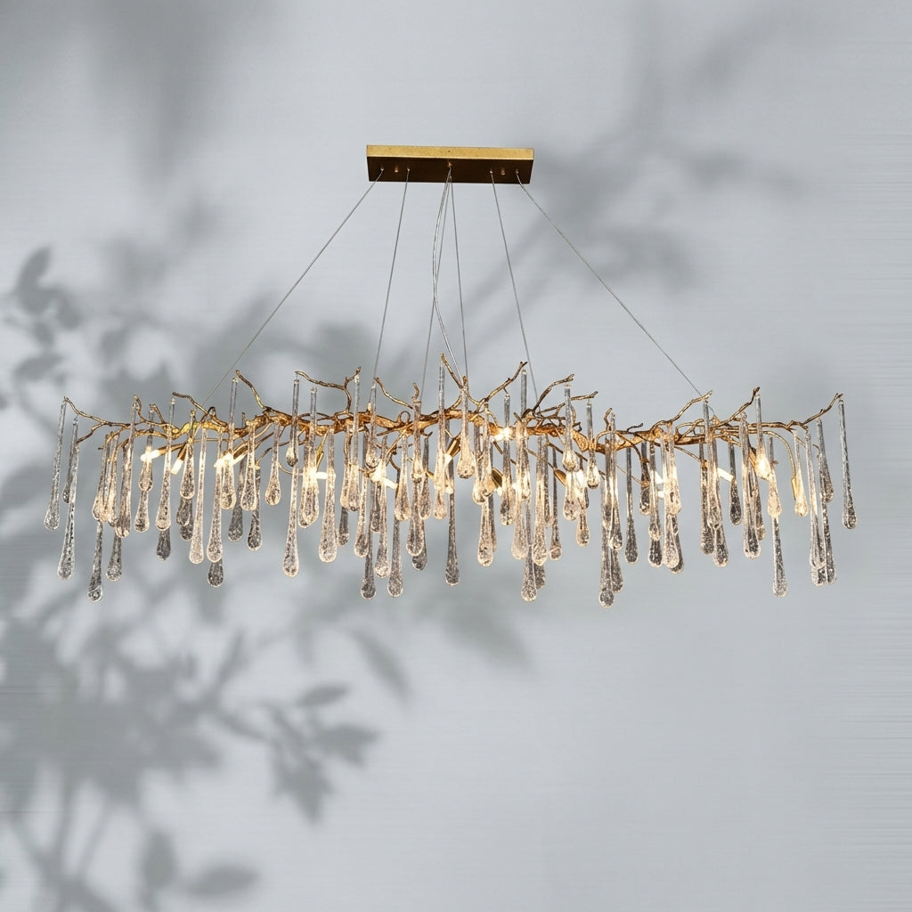 Luster Gaze Verdant Cascade Branch Chandeliers L 33.5"(85cm) x W 15.7"(40cm) x H 19.7"(50cm), L 41.3"(105cm) x W 17.7"(45cm) x H 25.6"(65cm), L 49.2"(125cm) x W 17.7"(45cm) x H 25.6"(65cm), L 59.1"(150cm) x W 17.7"(45cm) x H 25.6"(65cm), L 70.9"(180cm) x W 17.7"(45cm) x H 25.6"(65cm) - Studio Shot