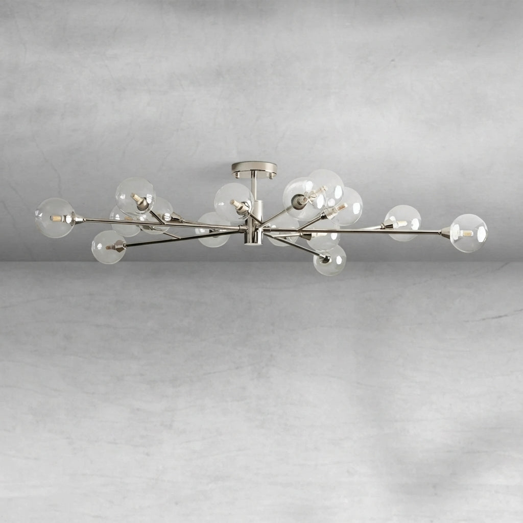 Luster Gaze Celestial Radiance Modern Glass Flushmount - Background Shot