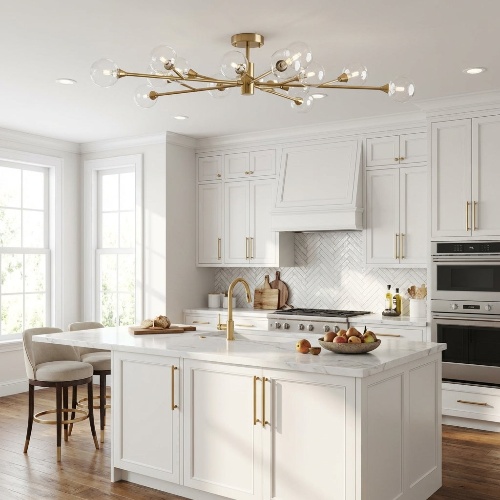 Luster Gaze Celestial Radiance Modern Glass Flushmount - modern American kitchen with island