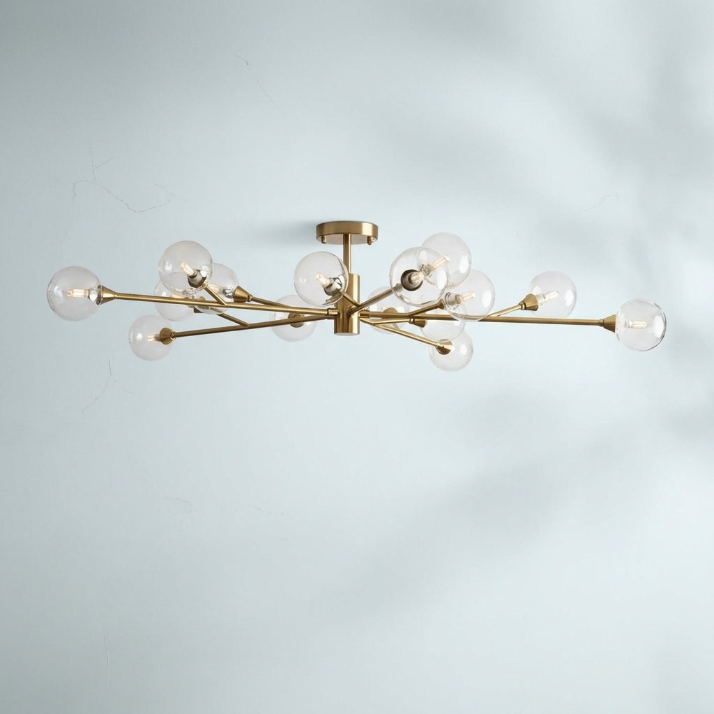 Luster Gaze Celestial Radiance Modern Glass Flushmount - Studio Shot