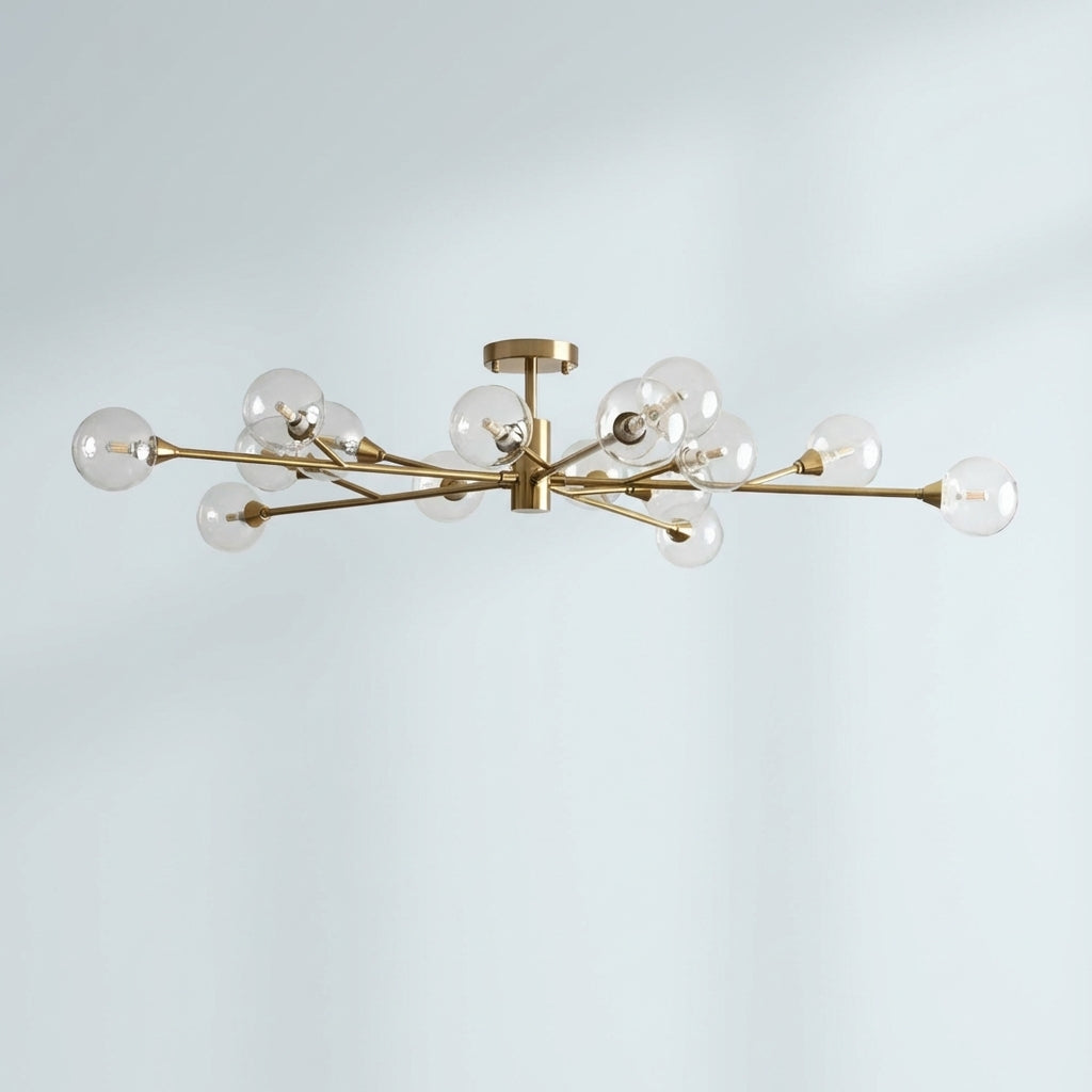 Luster Gaze Celestial Radiance Modern Glass Flushmount - Studio Shot