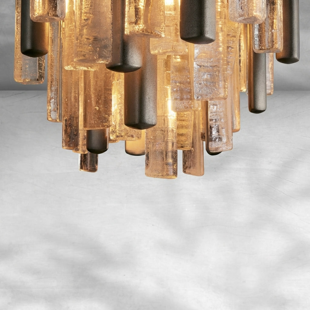 Luster Gaze Neveau Sculpted Round Flush Mount - Background Shot