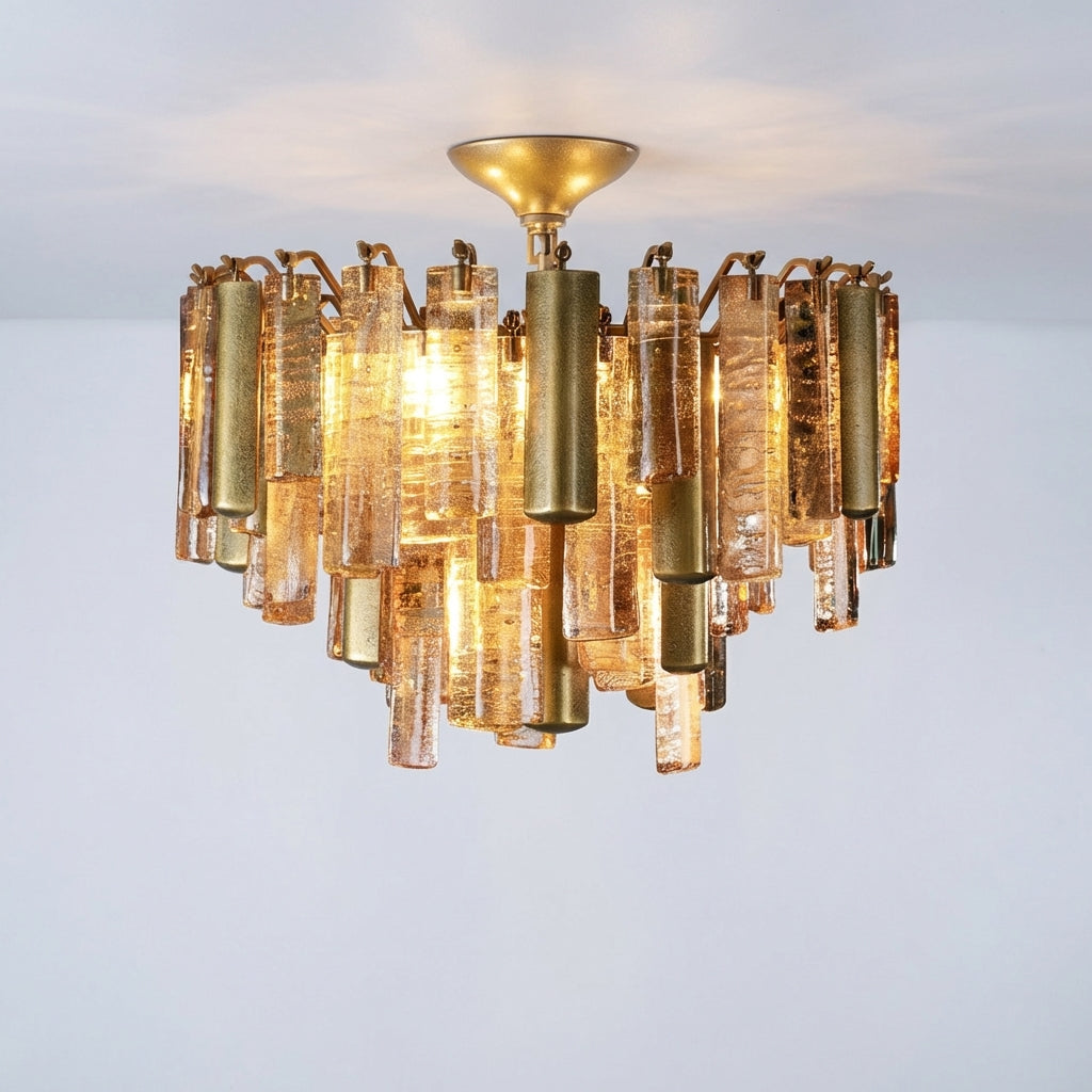 Luster Gaze Neveau Sculpted Round Flush Mount - Studio Shot