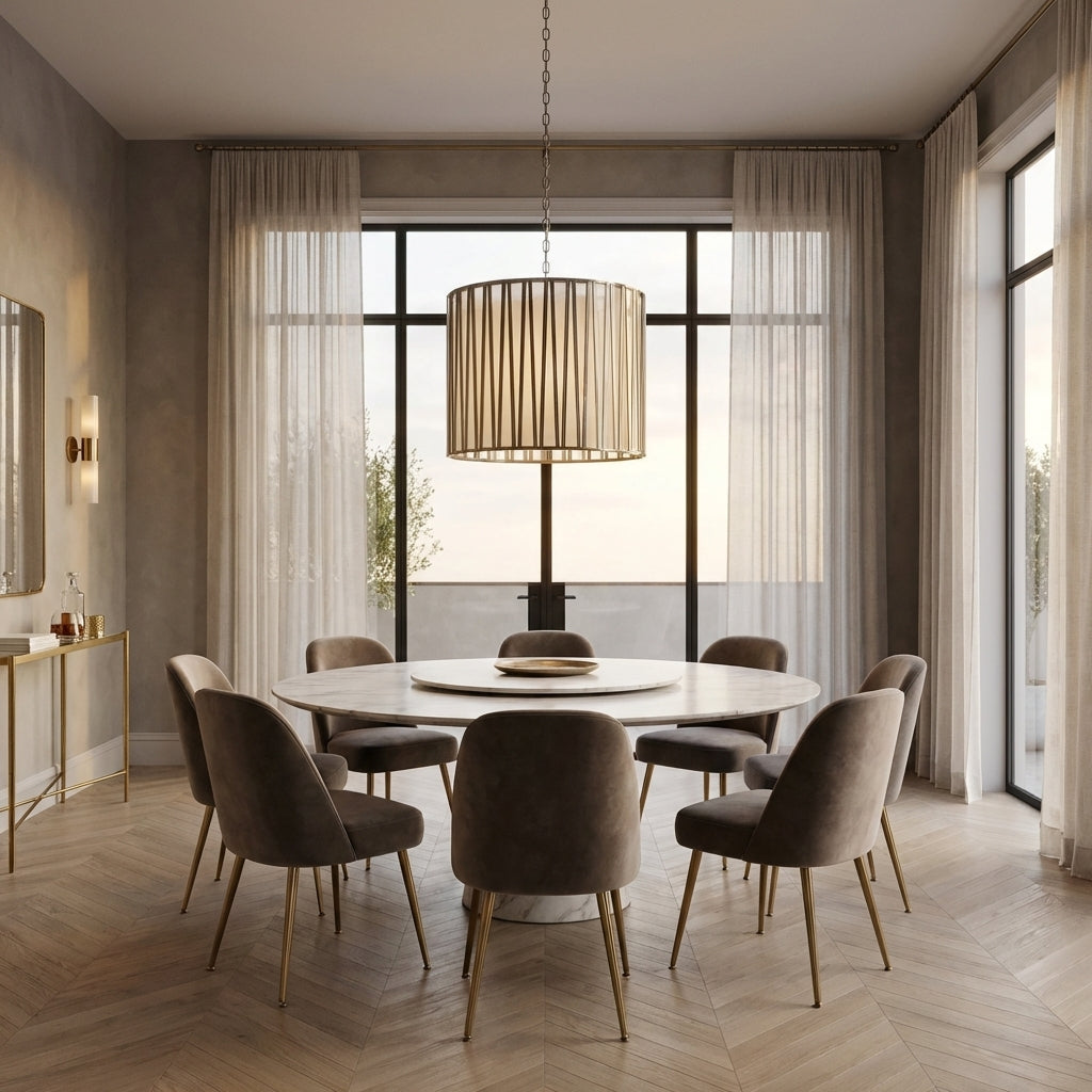 Luster Gaze Aura Sphere Glass Pendant - luxurious American dining room