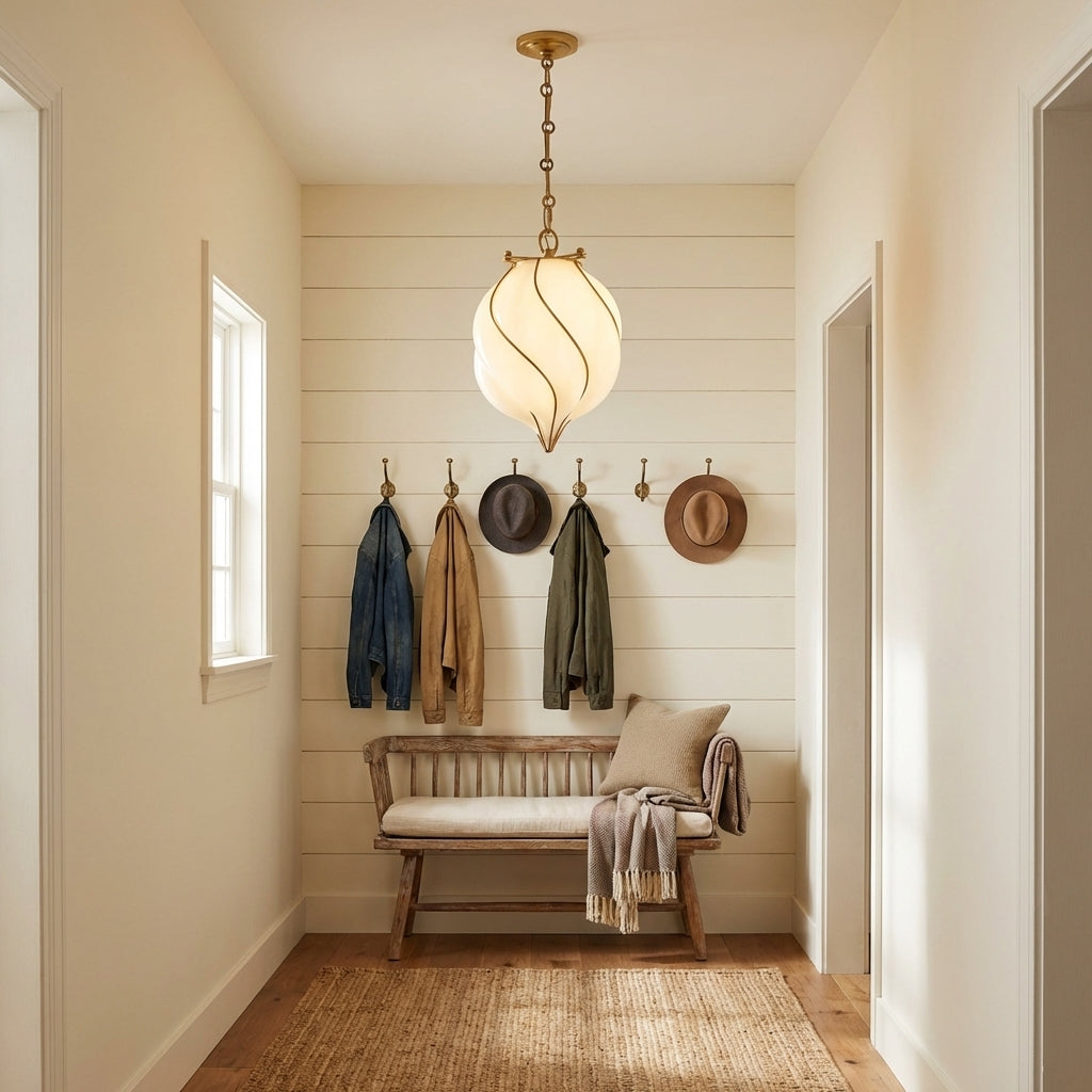 Luster Gaze Aura Dewdrop Small Glass Pendant - small American hallway or mudroom entry