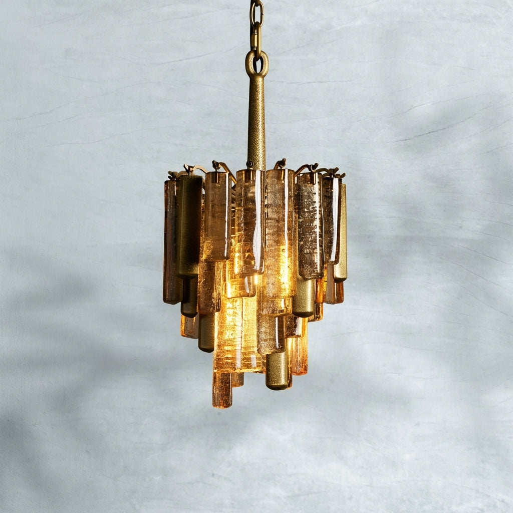 Luster Gaze Veridian Bloom Glass Pendant - Studio Shot