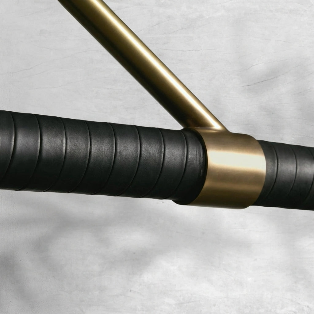 Luster Gaze Artisan Leather Accent Pendant - Background Shot