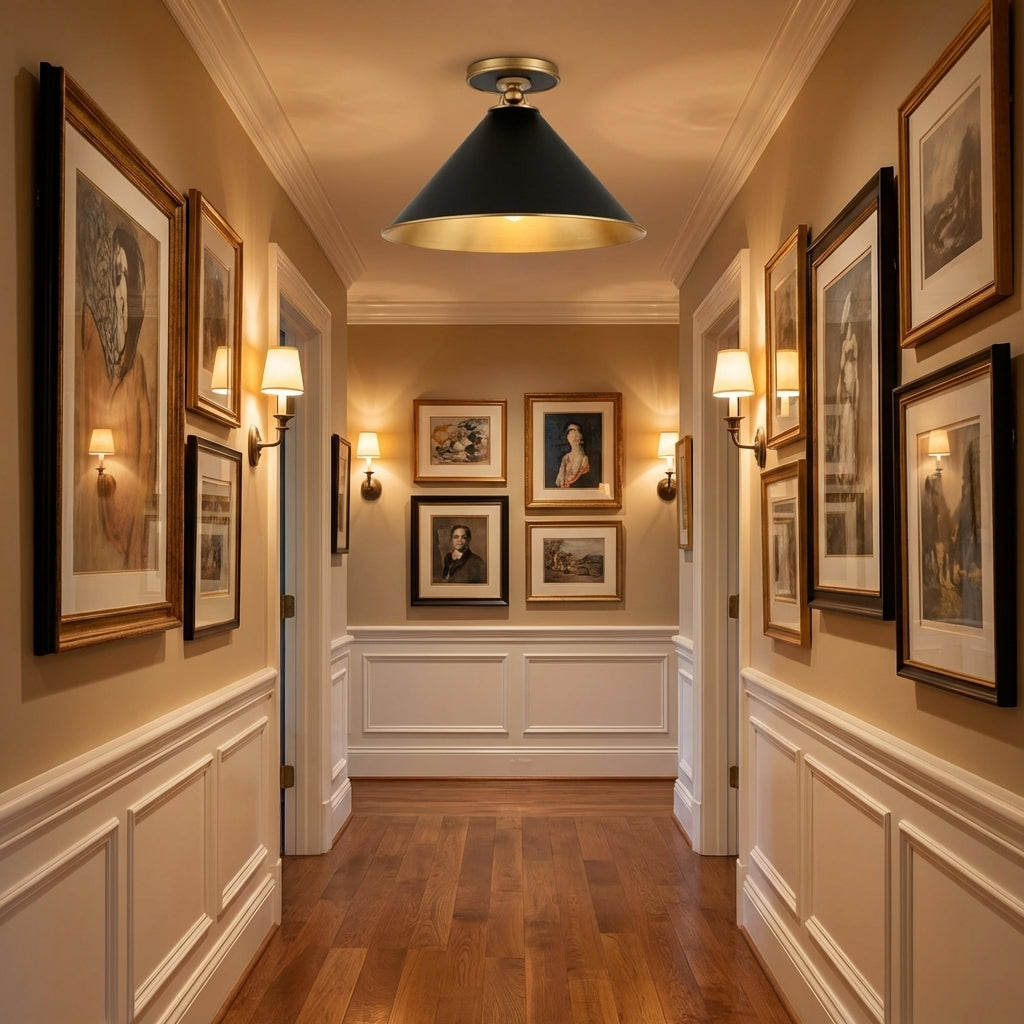 Luster Gaze Aura Sol Single-Light Wall Sconce - American hallway gallery