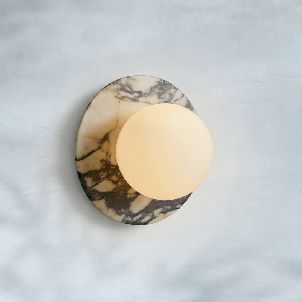 Luster Gaze Veridian Glow 1-Light Marble Wall Sconce - Background Shot