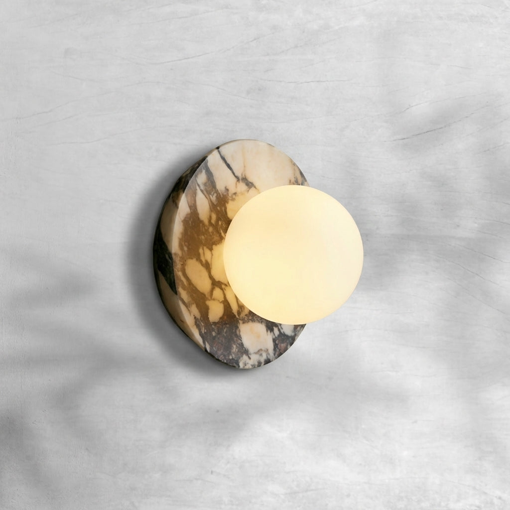 Luster Gaze Veridian Glow 1-Light Marble Wall Sconce - Background Shot