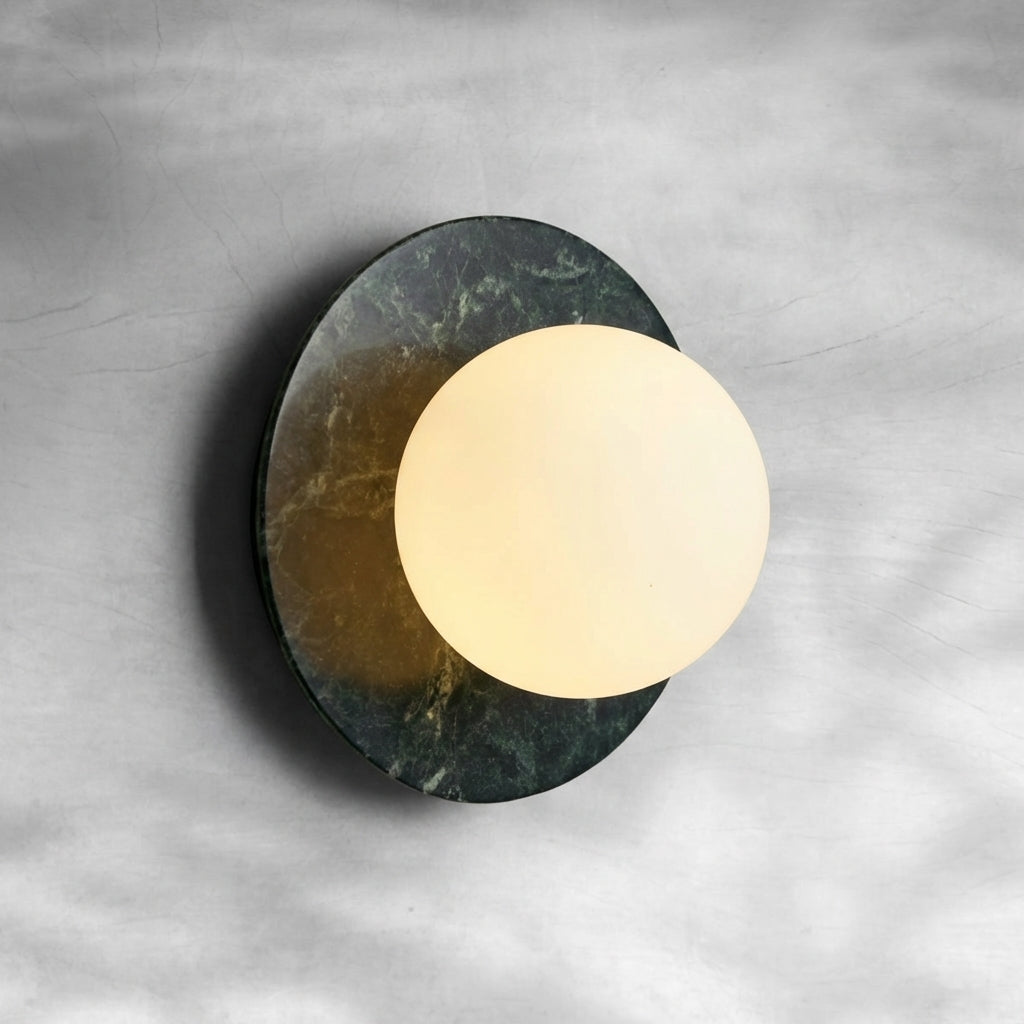 Luster Gaze Veridian Glow 1-Light Marble Wall Sconce - Background Shot