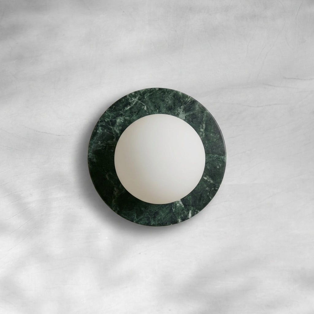 Luster Gaze Veridian Glow 1-Light Marble Wall Sconce - Background Shot