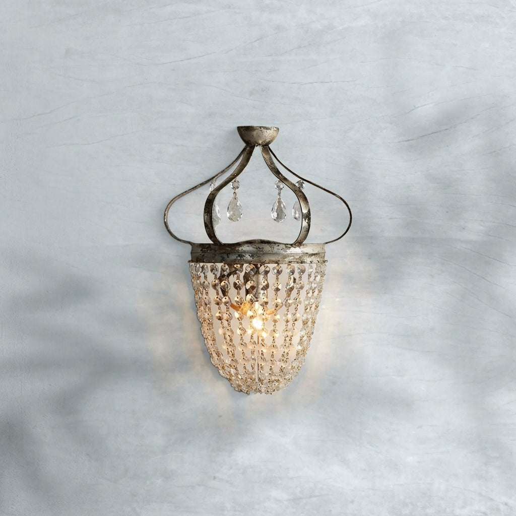 Luster Gaze Veridian Bloom Iron Wall Sconce - Studio Shot