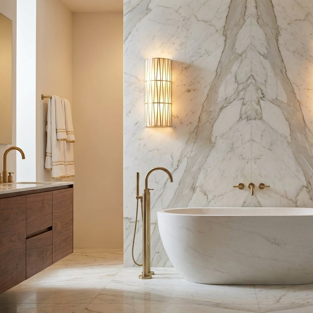 Luster Gaze Veridian Bloom Wall Sconce - luxury American master bathroom