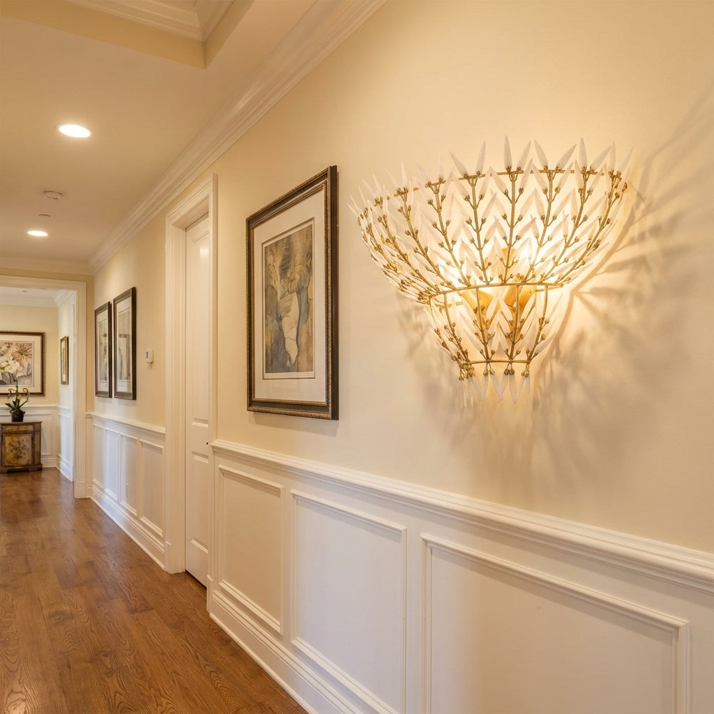 Luster Gaze Veridian Bloom Wall Sconce - American hallway gallery