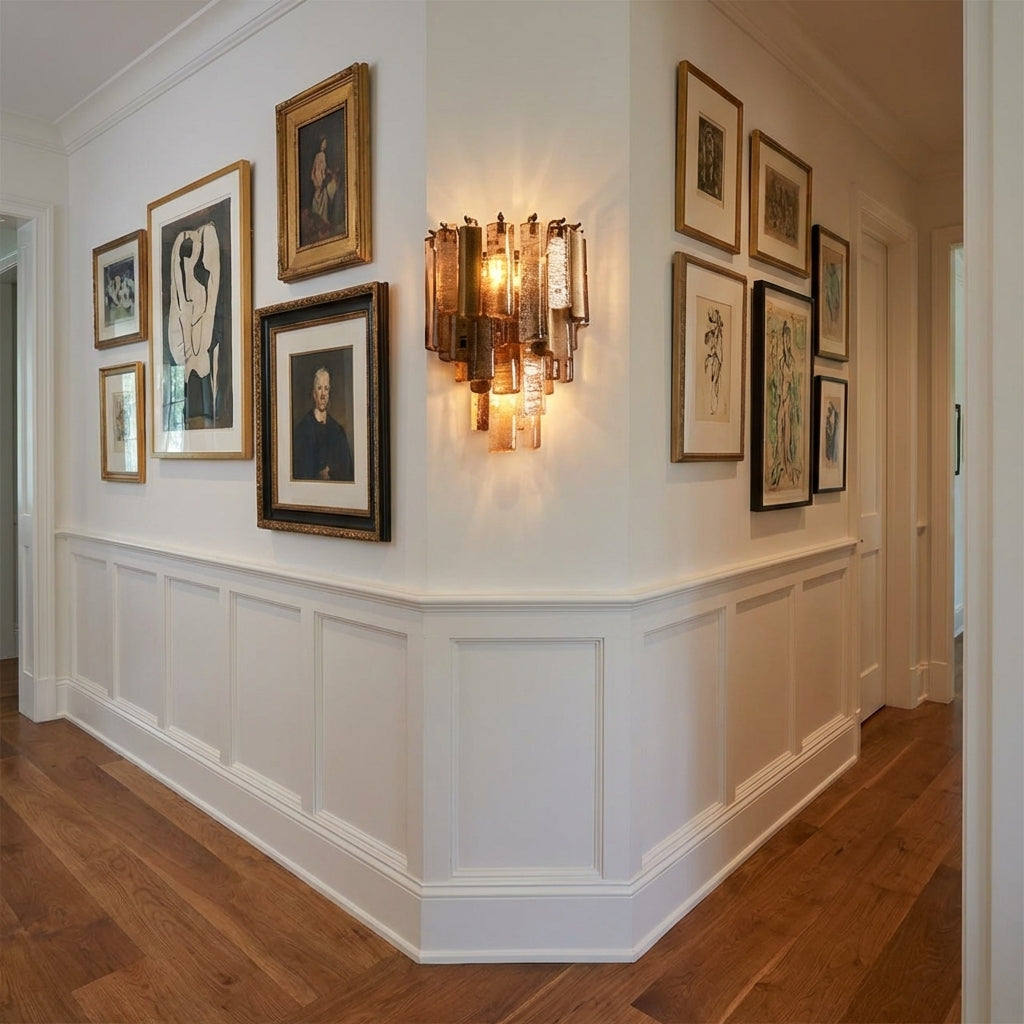 Luster Gaze Sculpted Radiance Wall Sconce - American hallway gallery