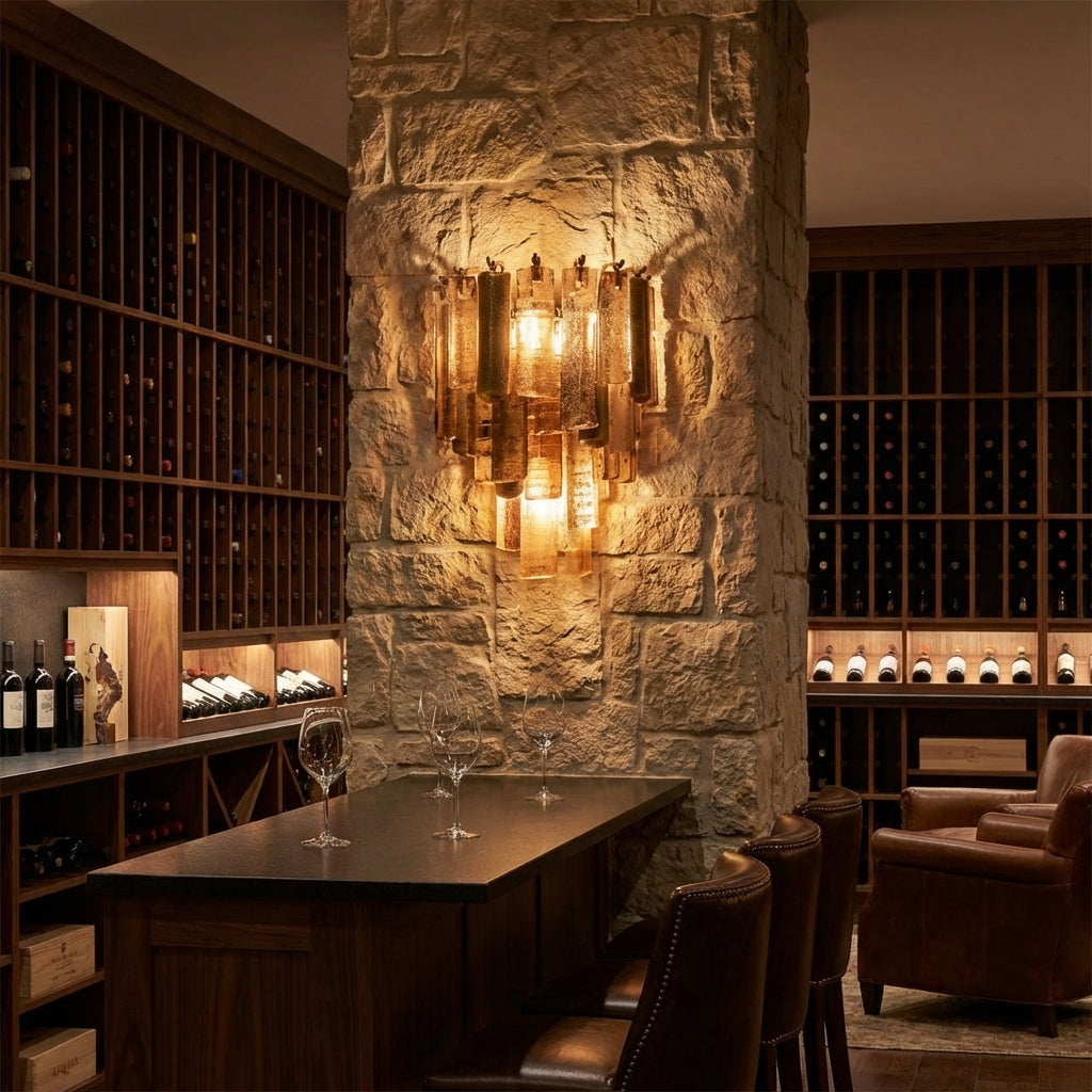 Luster Gaze Sculpted Radiance Wall Sconce - luxury American wine room