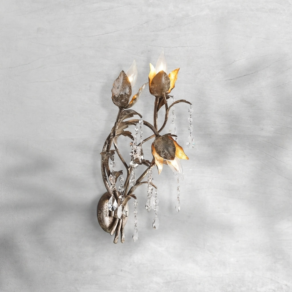 Luster Gaze Veridian Bloom 3-Light Wall Sconce - Background Shot