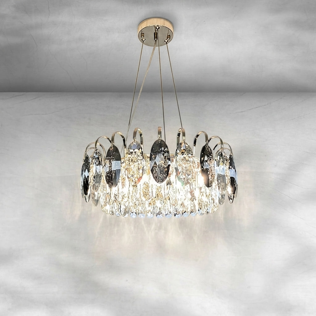 Luster Gaze Radiant Faceted Crystal Chandelier - Background Shot