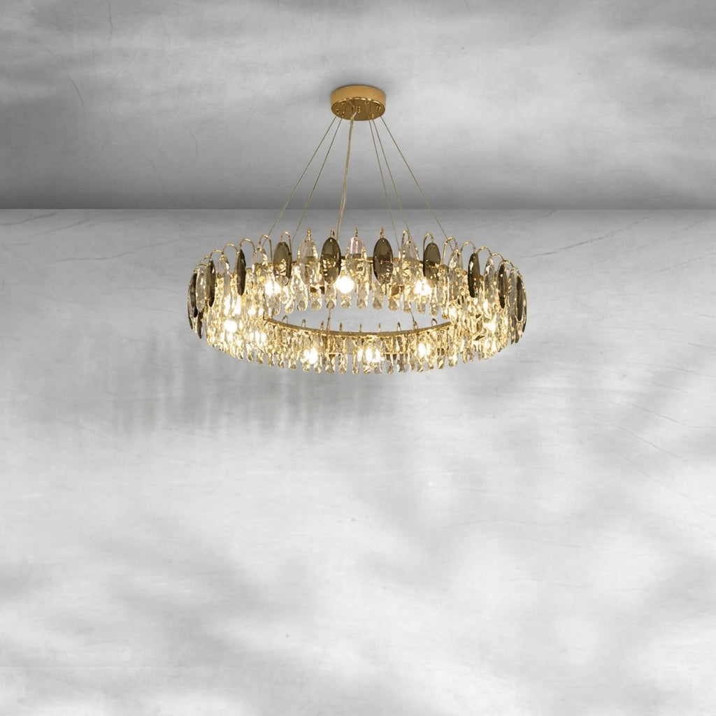 Luster Gaze Radiant Faceted Crystal Chandelier - Background Shot