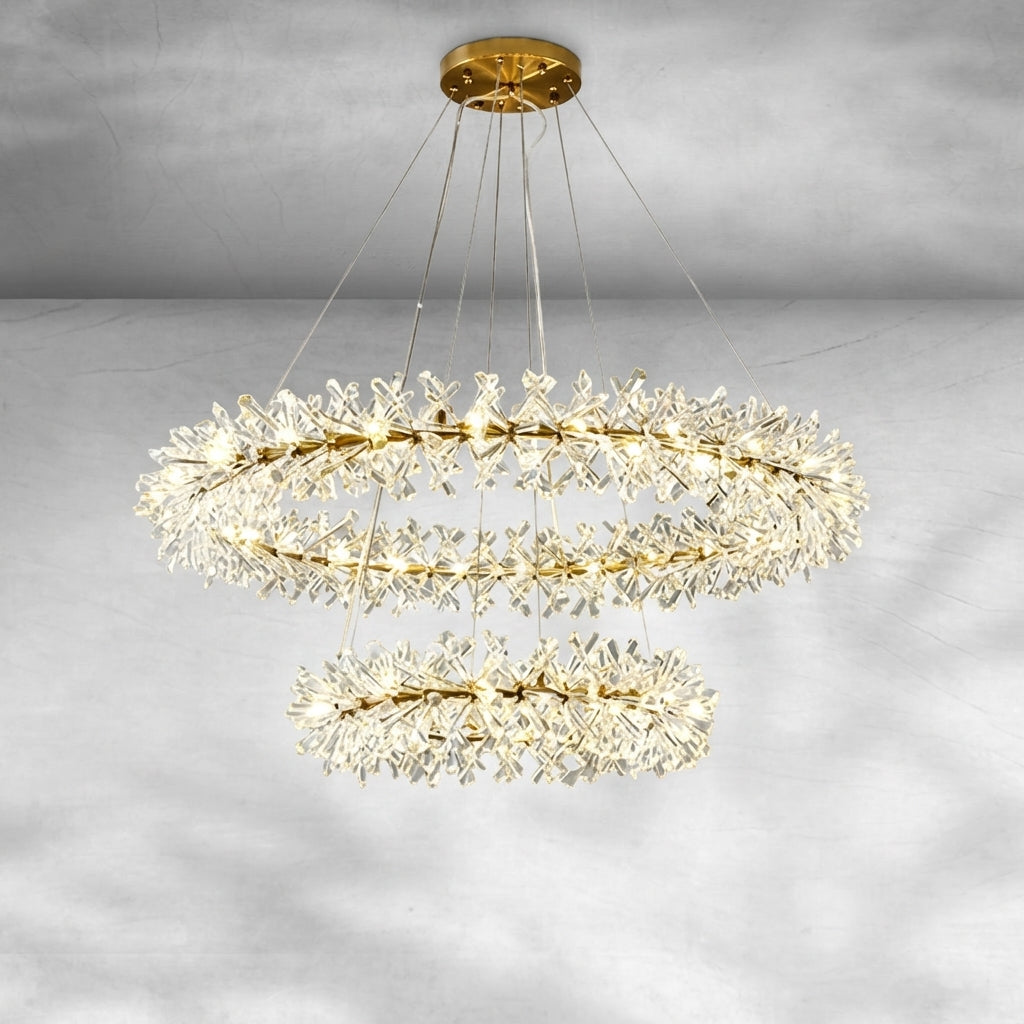 Luster Gaze Glacial Radiance Double-Tier Crystal Chandelier - Background Shot