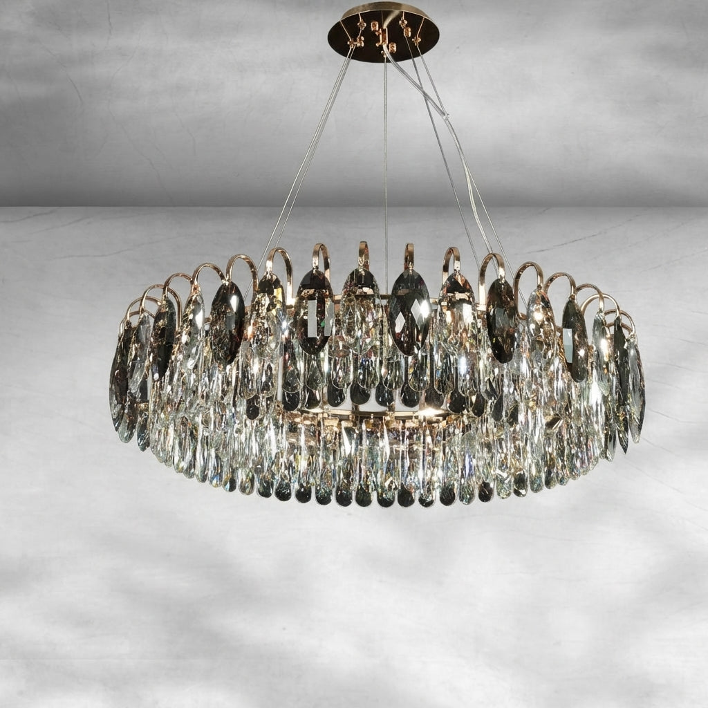 Luster Gaze Radiant Faceted Crystal Chandelier - Background Shot