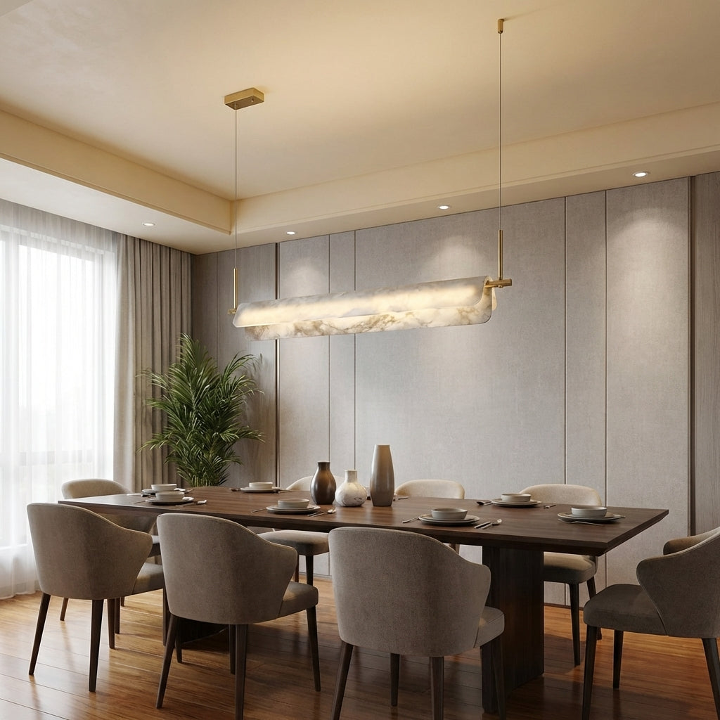 Luster Gaze Opulent Alabaster Linear LED Chandelier - Studio Shot