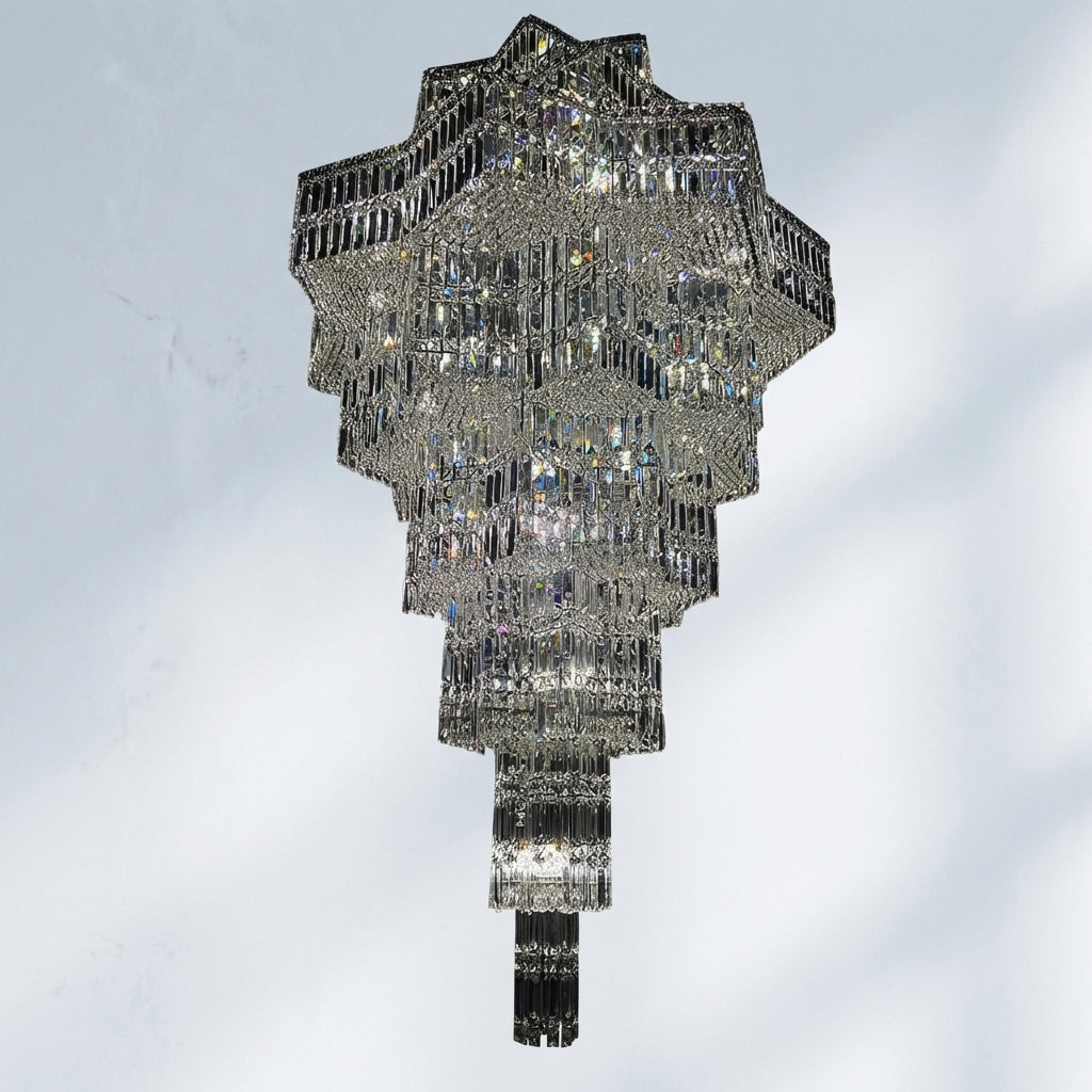 Luster Gaze Luxury Plaza Multi-Tier Crystal Chandelier for High Ceilings/Hotel Hall / 2 Story Foyer - Studio Shot