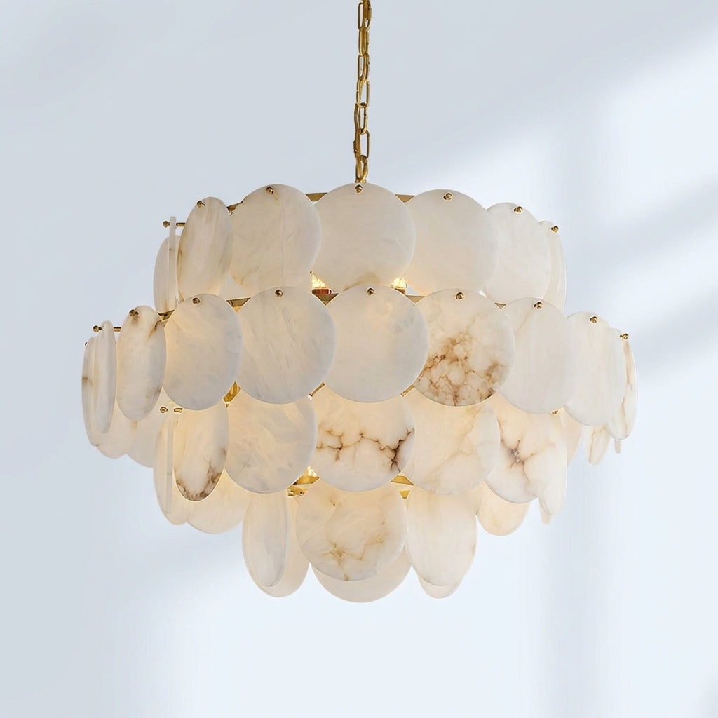 Alabaster Shell Brass Chandelier with 2/3/4/5/6 layer