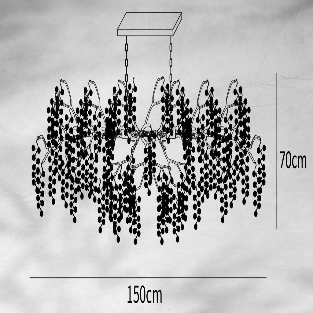 Luster Gaze Verdant Cascade Glass Chandelier - Background Shot