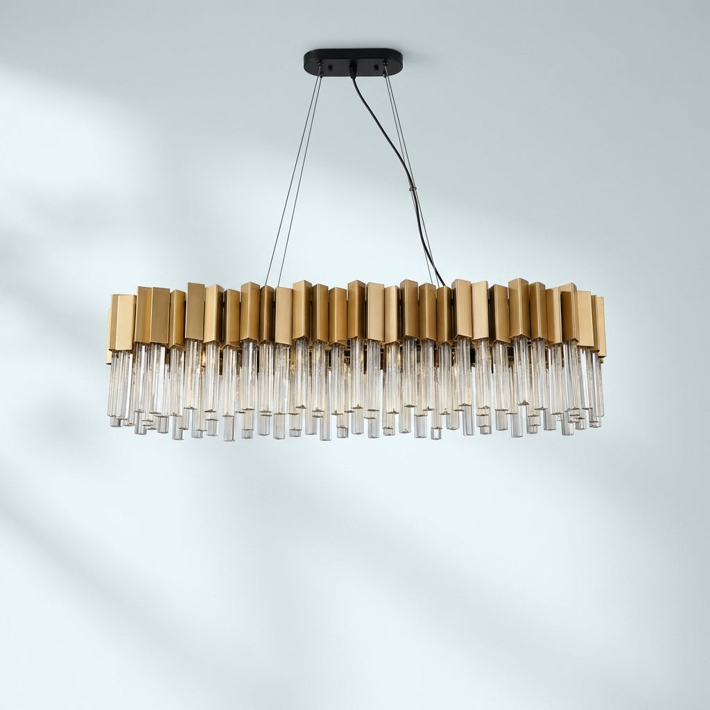 Luster Gaze Radiant Oval Crystal Chandelier - Studio Shot