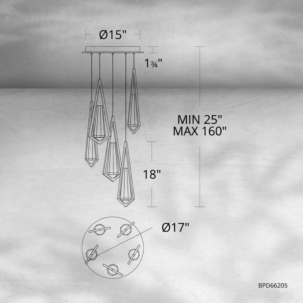 Luster Gaze Radiant Bloom 5-Light Round Chandelier - Background Shot