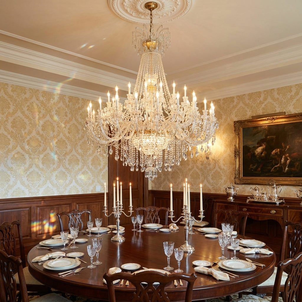 Luster Gaze Grand Palazzo Crystal Candle Chandelier - formal American dining room