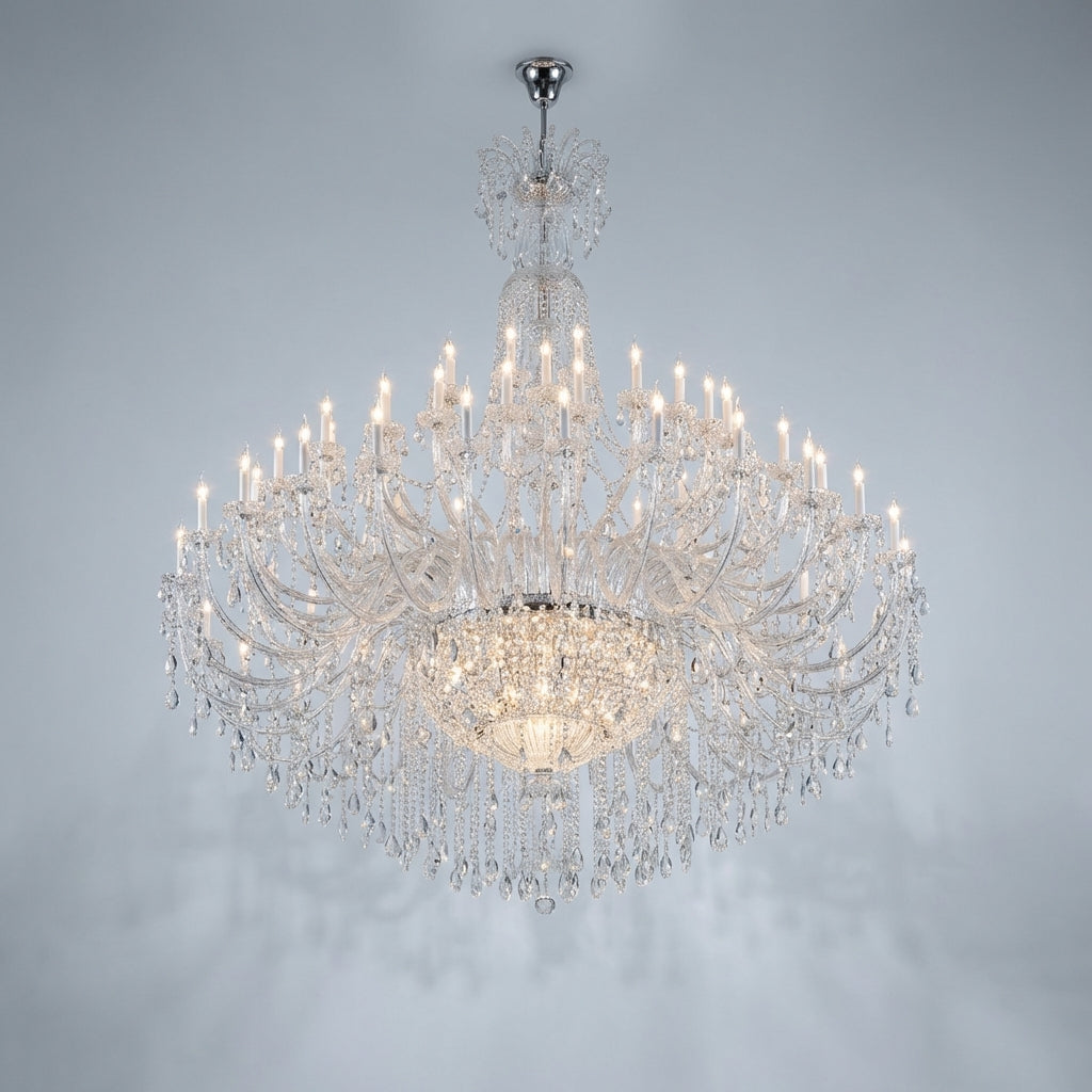 Luster Gaze Extra Large Classic Traditional Crystal Chandelier 60/72/90 Lights for Hotel, Showroom, Foyer , Wedding Hall,Coffee Shop - Studio Shot