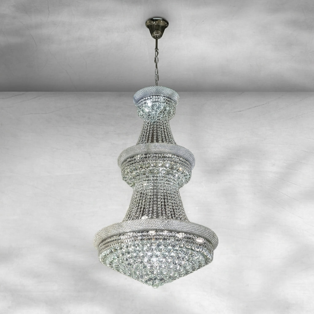 Luster Gaze Grand Imperial Three-Tier Crystal Chandelier - Background Shot