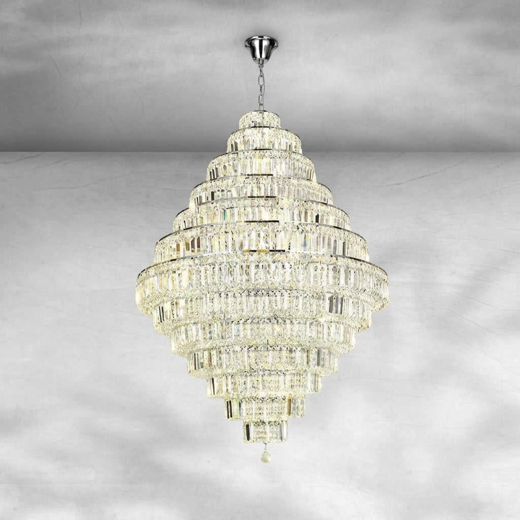 Luster Gaze Grand Radiance K9 Crystal Round Chandelier - Background Shot