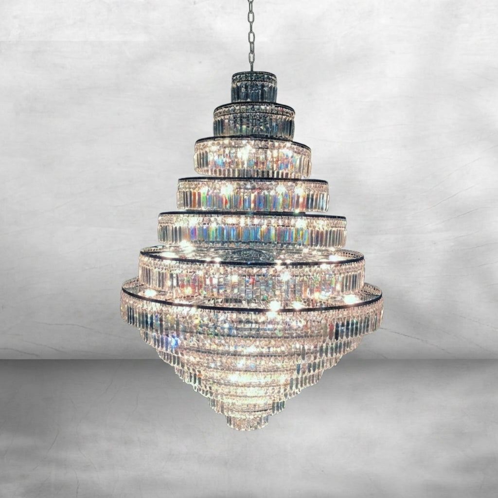 Luster Gaze Grand Radiance K9 Crystal Round Chandelier - Background Shot