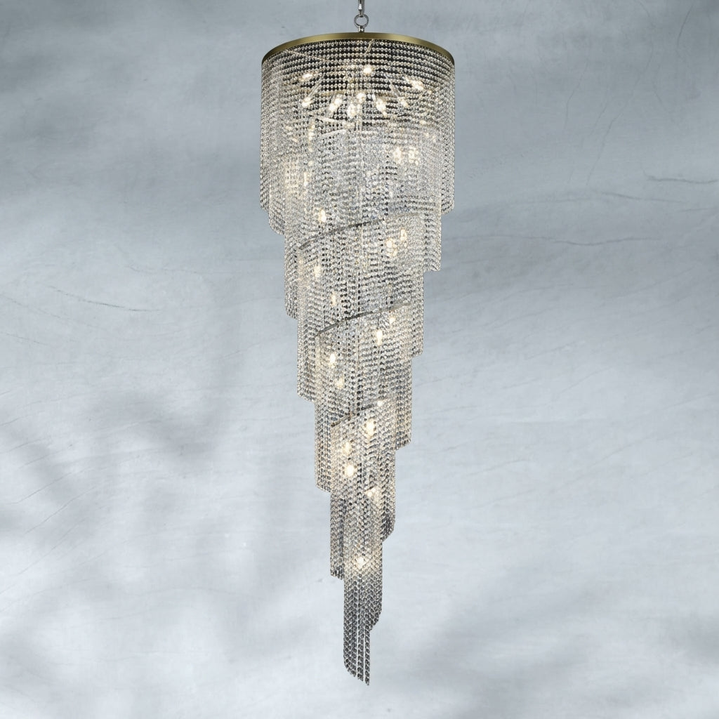 Luster Gaze Grand Spiral Tiered Crystal Chandelier - Background Shot