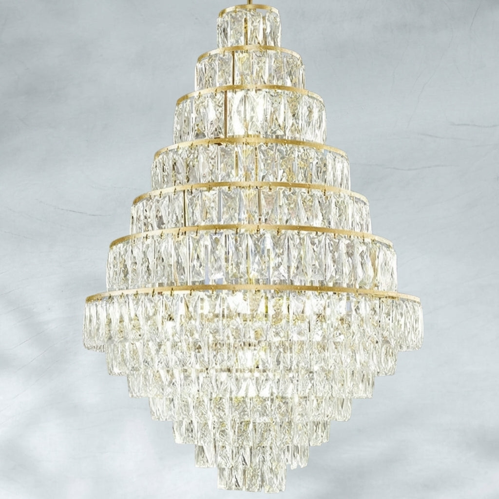 Luster Gaze Grand Radiance Crystal & Metal Chandelier - Background Shot