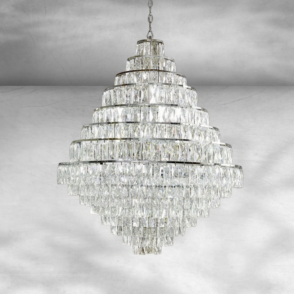 Luster Gaze Grand Radiance Crystal & Metal Chandelier - Background Shot