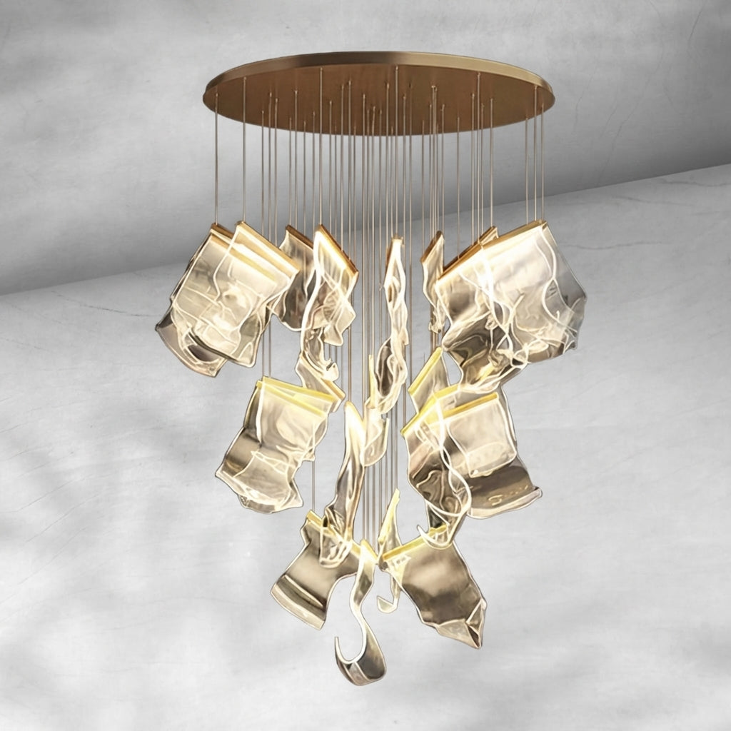 Luster Gaze Grand Lumina Square Acrylic Chandelier - Background Shot